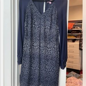 Lilly Pulitzer Carleigh Tunic in True Navy Bamboo Geo Lace Dress 4